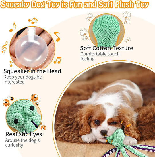 Features of  Squeaky Octopus Plush Toy for Dogs