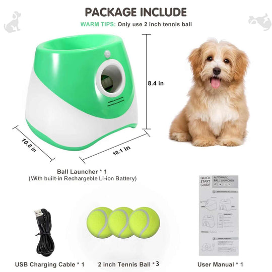 Package Details of Automatic Tennis Launcher for Dogs