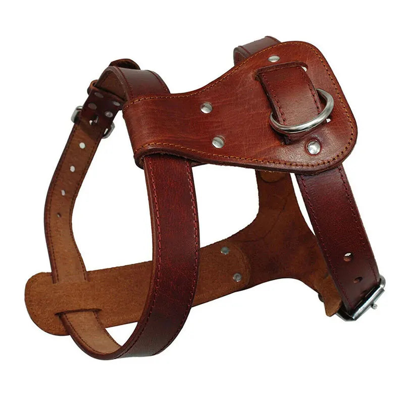 Genuine Leather Dog Harness - Brown Adjustable Training VestAdjustable Training Vest,Brown Training Vest,Dog Harness,Dog Harness Vest,Dog Training Vest,HARNESSES,Leather Dog Harness,Training Vest