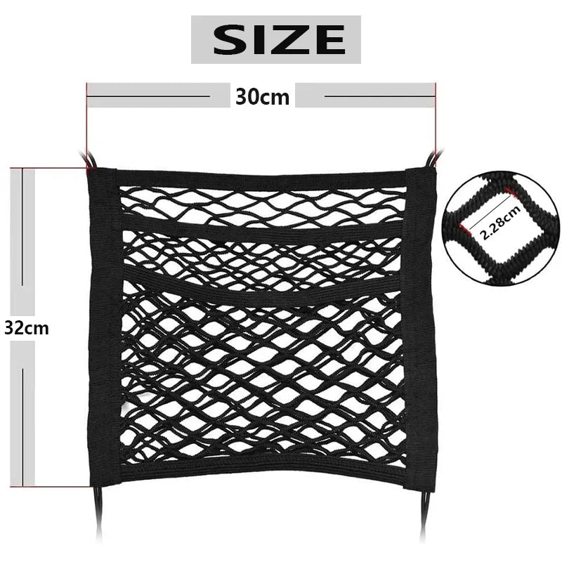 Pet Car Safety Net Barrier Rear Seat Fence with Storage BagCARRIERS,dog storage,Pet Car Seat Belt Safety Buckle