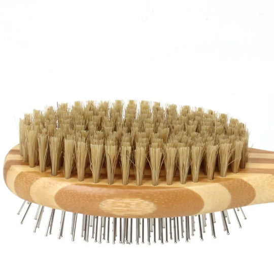 Bamboo Dog Brush Double-Sided Grooming CombBamboo Dog Brush,Dog Grooming Brush,Double Sided Grooming Brush,GROOMING,Stainless Steel Hair Remover