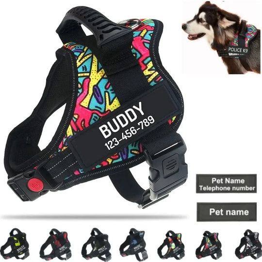 Personalized Heavy Duty No Pull Dog HarnessAdjustable Dog Harness,Dog Harness,Dog Harness Vest,HARNESSES,Heavy Duty Dog Harness,Heavy Duty No Pull Dog Harness