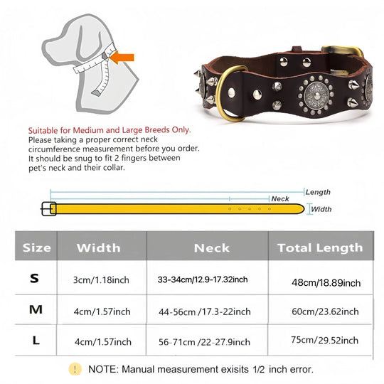 Spiked Studded Dog Collar with Traction Rope Adjustable FitCOLLARS AND LEASHES,Dog Collar,Dog Collar with Traction Rope,Spiked Studded Dog Collar,Traction Rope Adjustable Fit