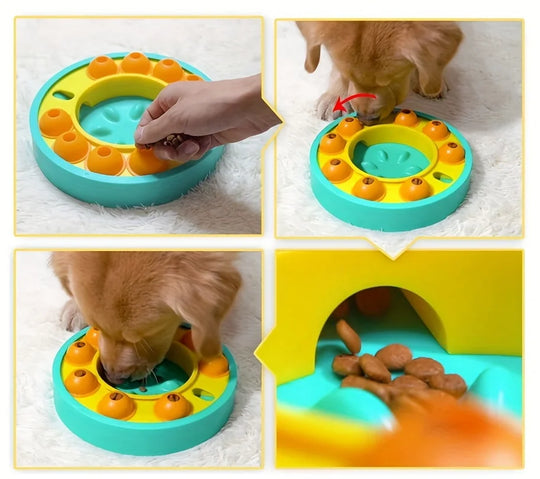 Interactive Dog Puzzle Toy - Spinning Food Dispenserdog feeder,Dog Feeding Device,FEEDING,Slow Feeder,Slow Food Dispenser,Spinning Food Dispenser