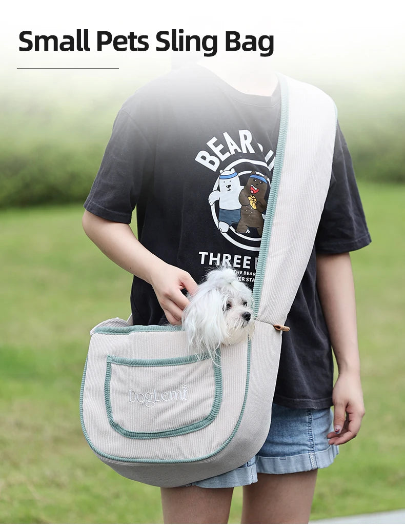 Pet Shoulder Bag - Lightweight Corduroy Travel CarrierCARRIERS,Dog Shoulder Bag,Dog Travel Carrier,Pet Bag,Pet Shoulder Bag