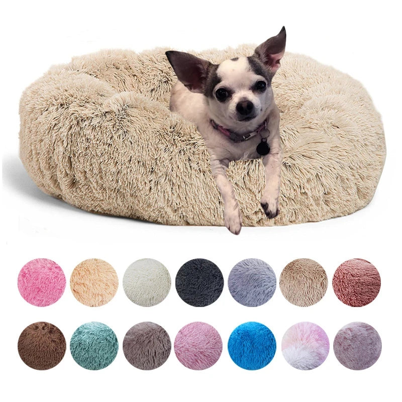 Super Soft Long Plush Round Cushion Dog BedBEDS AND MATS,Dog Bed,Plush Dog Bed,Round Cushion Dog Bed,Soft Dog Bed,Soft Long Plush Dog Bed,Washable Dog Bed