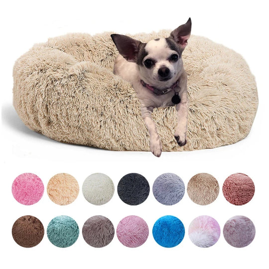 Super Soft Long Plush Round Cushion Dog BedBEDS AND MATS,Dog Bed,Plush Dog Bed,Round Cushion Dog Bed,Soft Dog Bed,Soft Long Plush Dog Bed,Washable Dog Bed