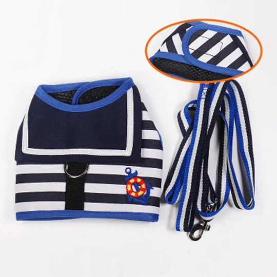 Soft Leash Set for Small-Medium DogsDog Harness,Dog Harness & Leash,Dog Harness Vest,HARNESSES,Small-Medium Dogs Harness,Soft Navy Dog Leash Set