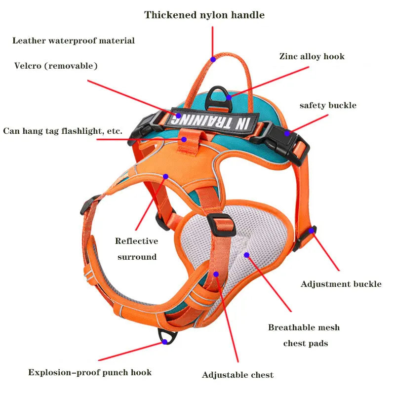 Reflective Nylon Adjustable Dog Harness VestAdjustable Dog Harness Vest,Dog Harness Vest,HARNESSES,Nylon Dog Harness Vest