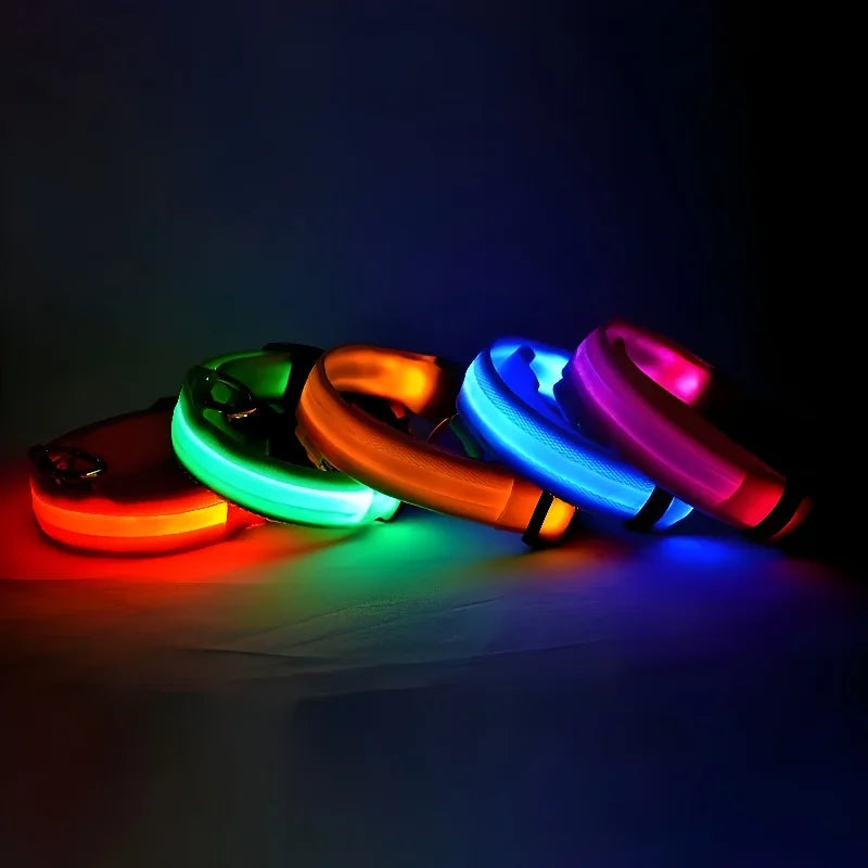 LED Nylon Dog Collar Night Safety Flashing Glow LuminousCOLLARS AND LEASHES,Dog Collar,Flashing Glow Luminous Collar,Night Safety Dog Collar,Night Safety Flashing Collar