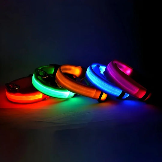 LED Nylon Dog Collar Night Safety Flashing Glow LuminousCOLLARS AND LEASHES,Dog Collar,Flashing Glow Luminous Collar,Night Safety Dog Collar,Night Safety Flashing Collar