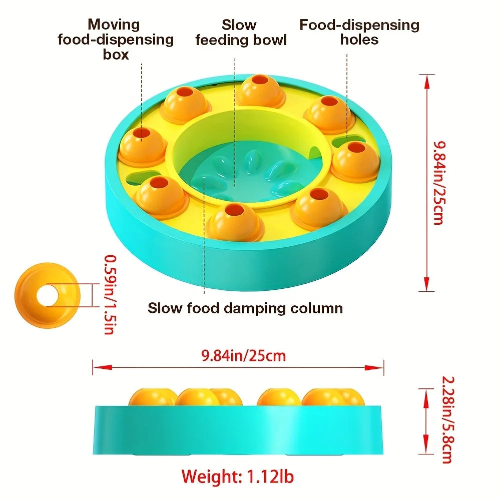 Interactive Dog Puzzle Toy - Spinning Food Dispenserdog feeder,Dog Feeding Device,FEEDING,Slow Feeder,Slow Food Dispenser,Spinning Food Dispenser