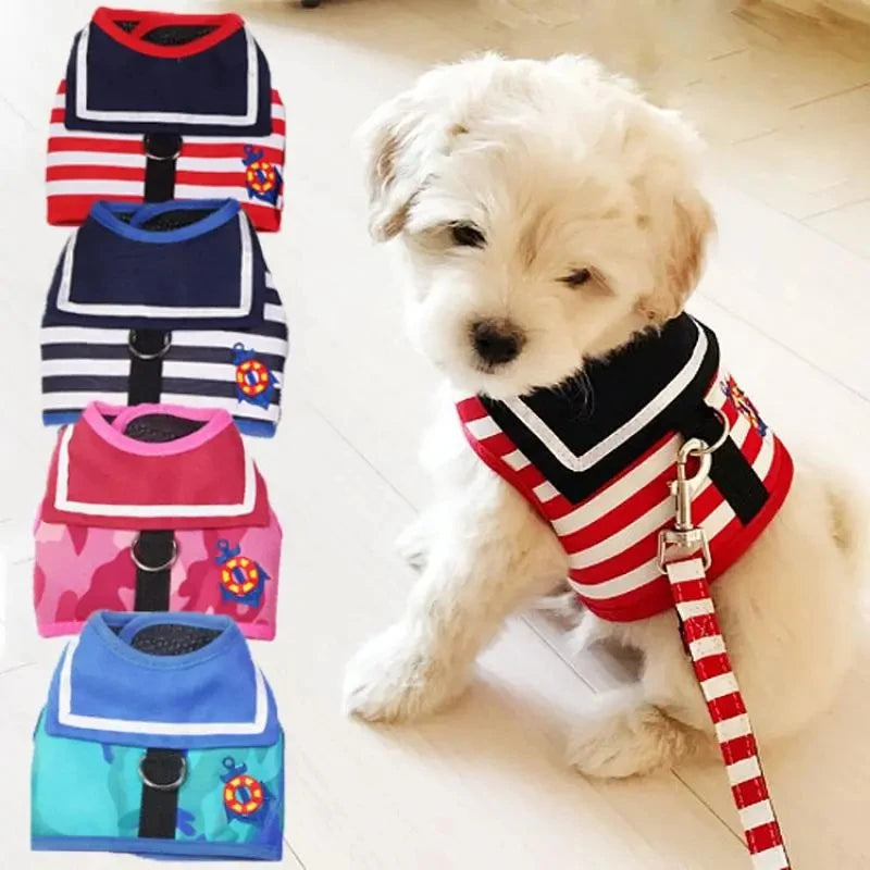 Soft Leash Set for Small-Medium DogsDog Harness,Dog Harness & Leash,Dog Harness Vest,HARNESSES,Small-Medium Dogs Harness,Soft Navy Dog Leash Set