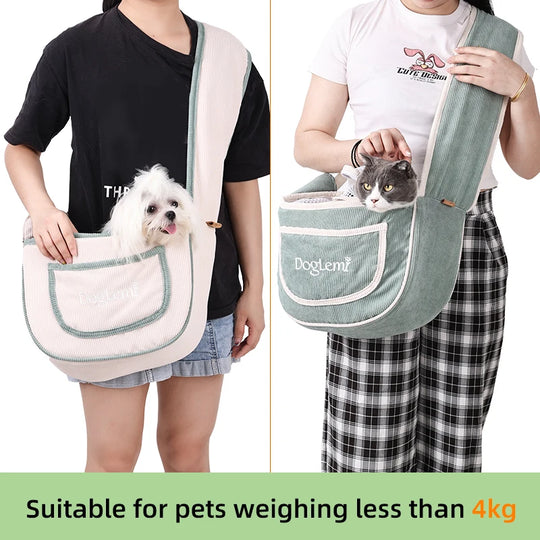 Pet Shoulder Bag - Lightweight Corduroy Travel CarrierCARRIERS,Dog Shoulder Bag,Dog Travel Carrier,Pet Bag,Pet Shoulder Bag