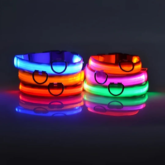 LED Nylon Dog Collar Night Safety Flashing Glow LuminousCOLLARS AND LEASHES,Dog Collar,Flashing Glow Luminous Collar,Night Safety Dog Collar,Night Safety Flashing Collar