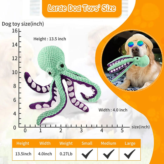 Durable Squeaky Octopus Plush Toy for DogsChew Toy,Chew Toys,Dog Chew Toy,Dog Toy,Dog Toys,Interactive Chew Toys,Octopus Plush Toy,Plush Toy,TOYS