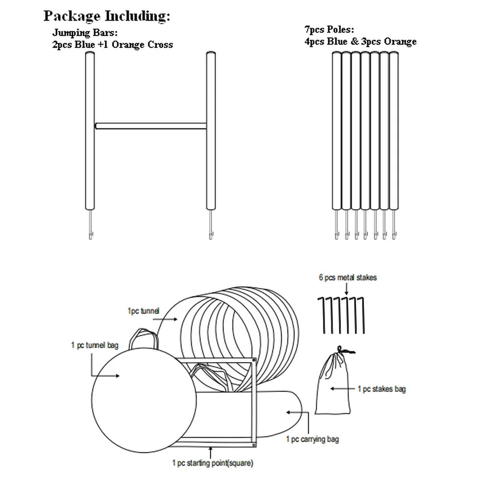 Ultimate Dog Agility Set: 7-Piece Training Kit with 60cm Tunnel