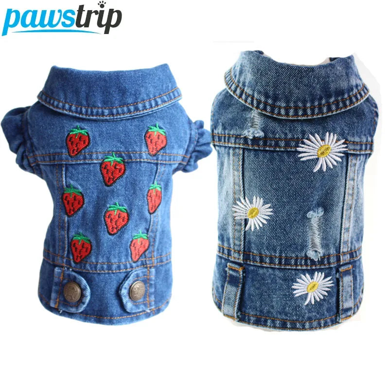 Denim Dog Coat Cowboy Style for Small DogsCLOTHING,Cowboy Style,Cowboy Style Denim Dog Coat,Denim Dog Coat,Dog Coat