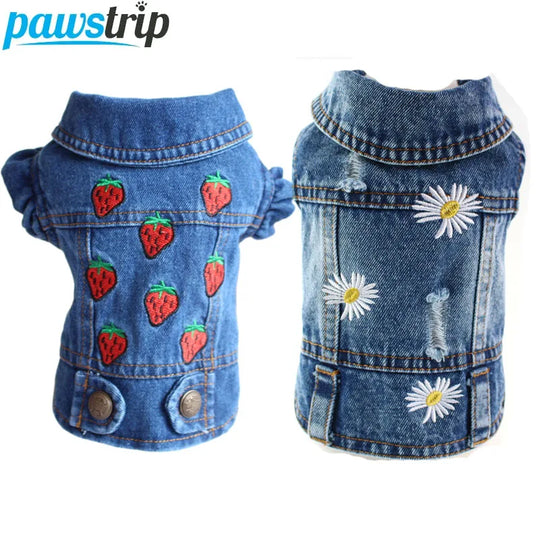 Denim Dog Coat Cowboy Style for Small DogsCLOTHING,Cowboy Style,Cowboy Style Denim Dog Coat,Denim Dog Coat,Dog Coat