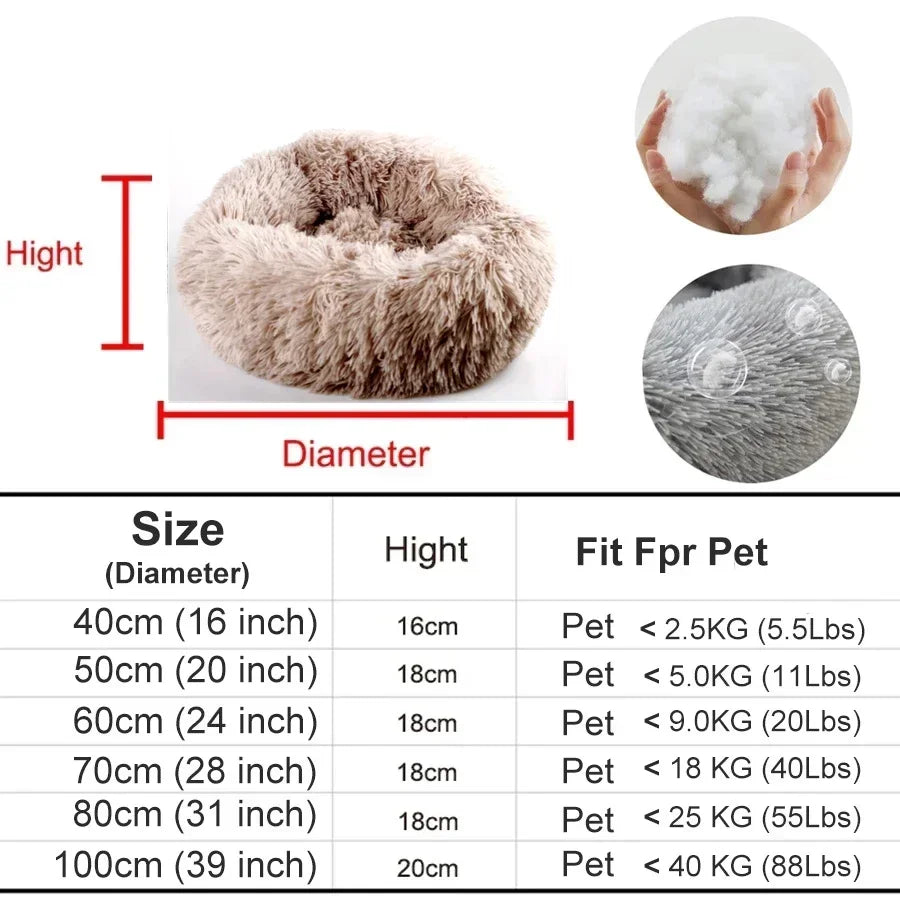 Super Soft Long Plush Round Cushion Dog BedBEDS AND MATS,Dog Bed,Plush Dog Bed,Round Cushion Dog Bed,Soft Dog Bed,Soft Long Plush Dog Bed,Washable Dog Bed