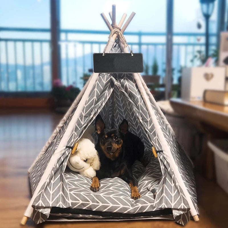 Tent with Washable Cushion Indoor Dog BedBEDS AND MATS,Cartoon Pet Bed,Dog Bed,Foldable Dog Bed,Pet Bed