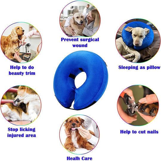 Inflatable Pet Recovery Collar Soft Elizabethan DesignCOLLARS AND LEASHES,Elizabethan Design,Pet Recovery Collar,Soft Collar