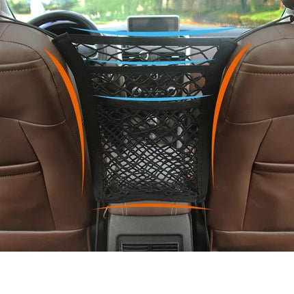 Pet Car Safety Net Barrier Rear Seat Fence with Storage BagCARRIERS,dog storage,Pet Car Seat Belt Safety Buckle