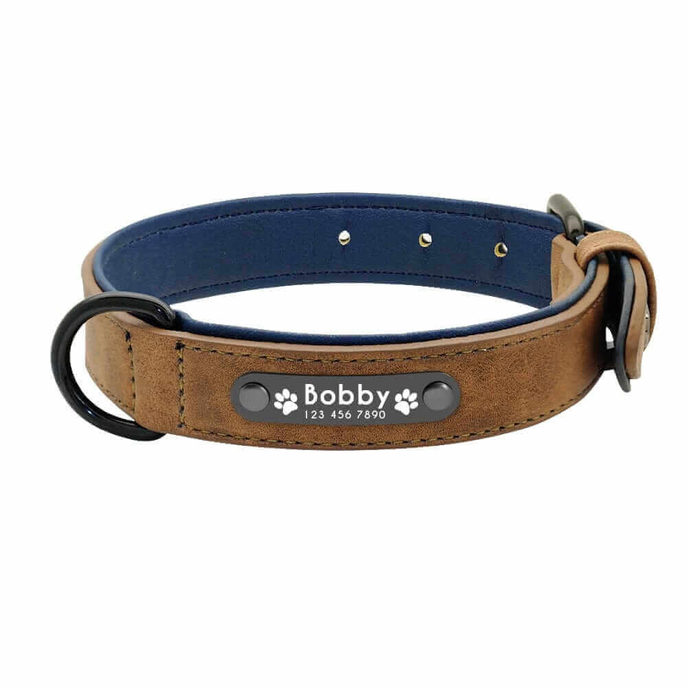 ID Leader Dog Chocolate Brown CollarCOLLARS AND LEASHES