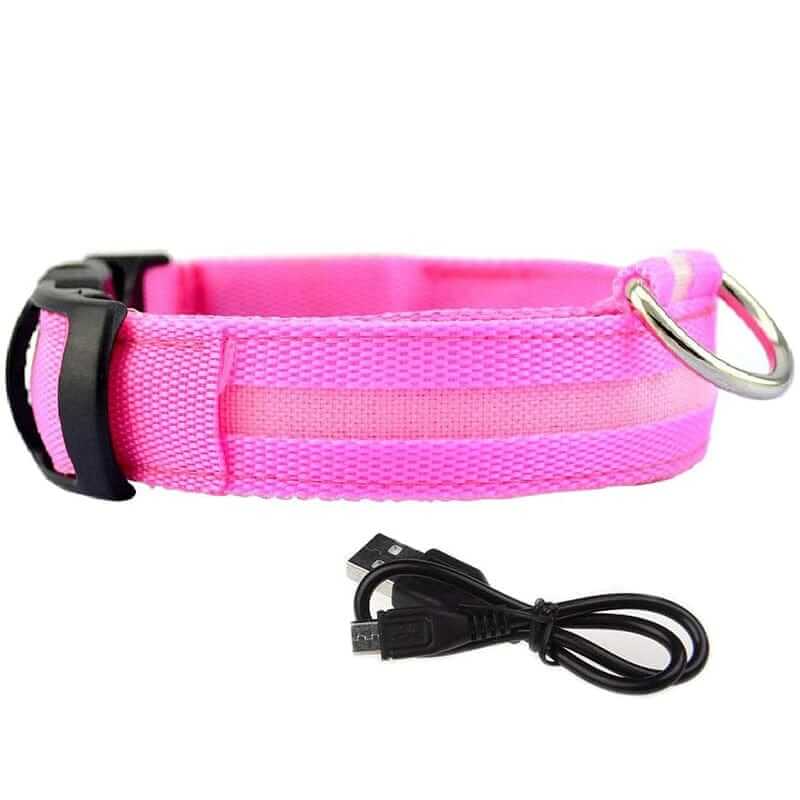 Cute Pink LED Glowing Dog Collar