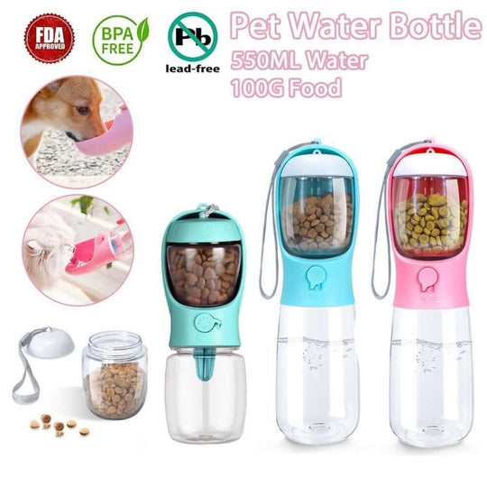 Portable Dog Water Bottle with Food StorageFEEDING
