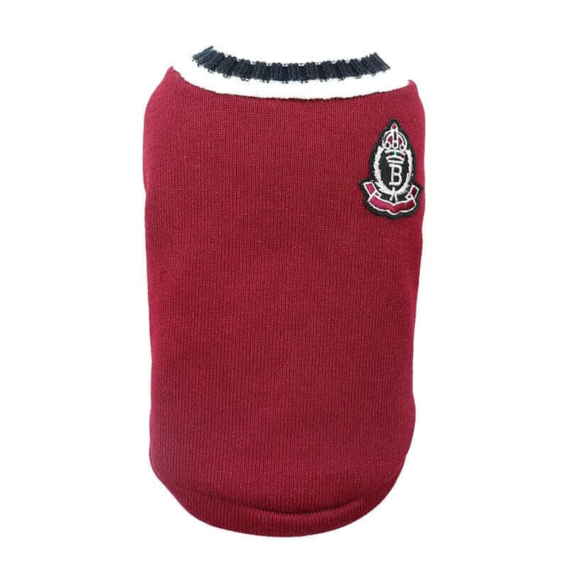 College V-neck Sweater for DogsCLOTHING